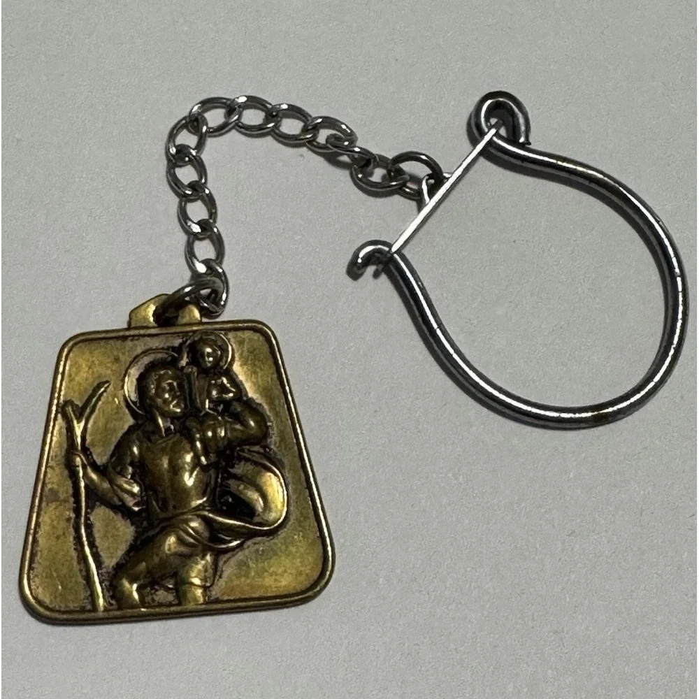 St Christopher Key Chain Metal Religious
